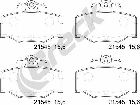 Breck 21545 00 704 00 - Тормозные колодки, дисковые, комплект parts5.com