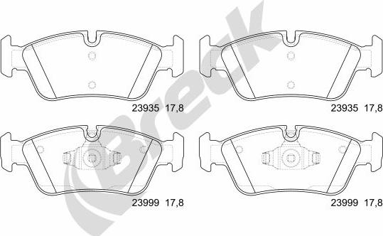 Breck 23935 00 701 00 - Тормозные колодки, дисковые, комплект parts5.com