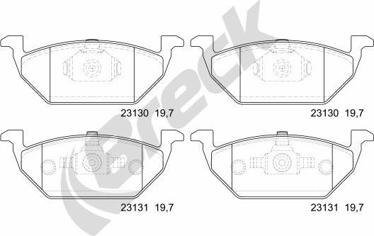 Breck 23130 00 702 00 - Тормозные колодки, дисковые, комплект parts5.com