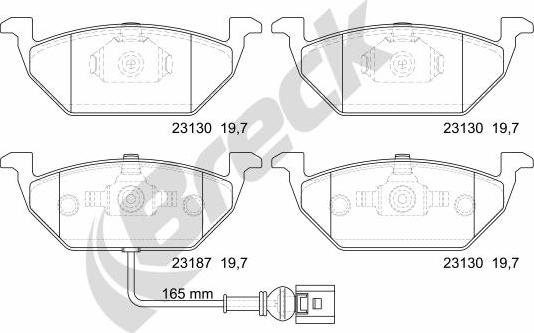 Breck 23131 00 702 10 - Тормозные колодки, дисковые, комплект parts5.com