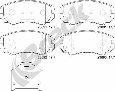 Breck 23891 00 701 10 - Тормозные колодки, дисковые, комплект parts5.com