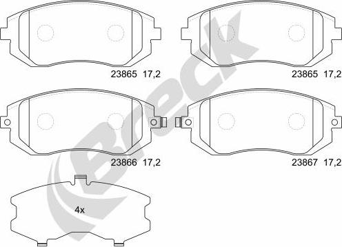 Breck 23865 00 701 00 - Brake Pad Set, disc brake parts5.com