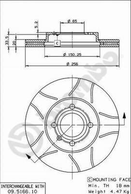 Brembo 09.5166.75 - Тормозной диск parts5.com