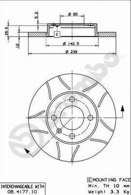 Brembo 08.4177.75 - Тормозной диск parts5.com