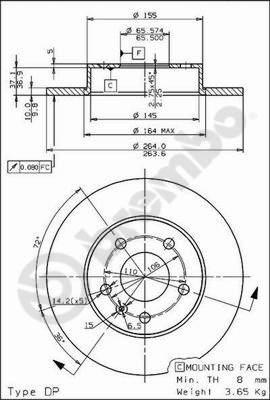 Brembo 08.7627.75 - Тормозной диск parts5.com