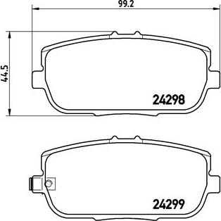 Brembo P 49 044 - Тормозные колодки, дисковые, комплект parts5.com