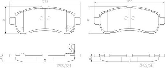 Brembo P 49 057 - Тормозные колодки, дисковые, комплект parts5.com