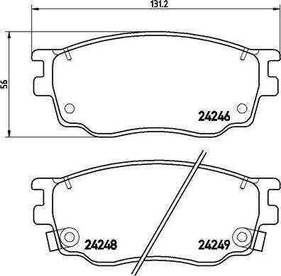 Brembo P 49 033 - Тормозные колодки, дисковые, комплект parts5.com