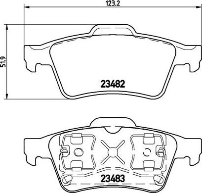 Brembo P 59 044 - Тормозные колодки, дисковые, комплект parts5.com