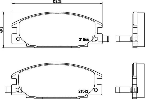 Brembo P 59 015 - Тормозные колодки, дисковые, комплект parts5.com