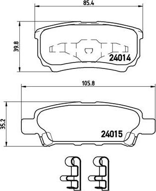 Brembo P 54 034 - Тормозные колодки, дисковые, комплект parts5.com