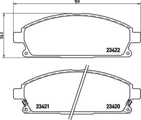 Brembo P 56 040 - Тормозные колодки, дисковые, комплект parts5.com