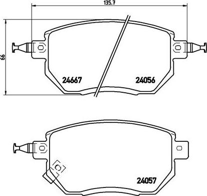 Brembo P 56 051 - Тормозные колодки, дисковые, комплект parts5.com