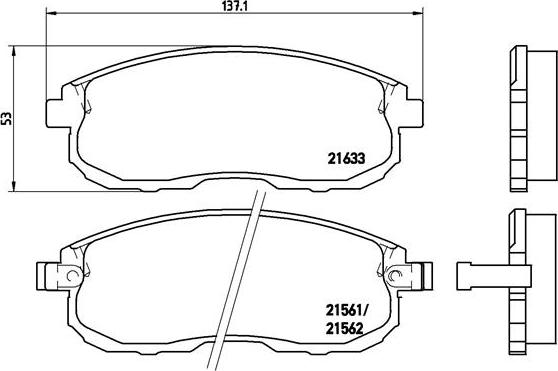 Brembo P 56 021 - Тормозные колодки, дисковые, комплект parts5.com