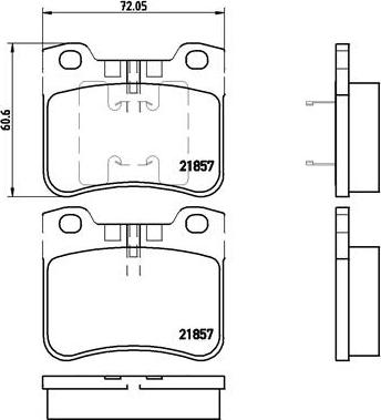 Brembo P 61 059 - Тормозные колодки, дисковые, комплект parts5.com