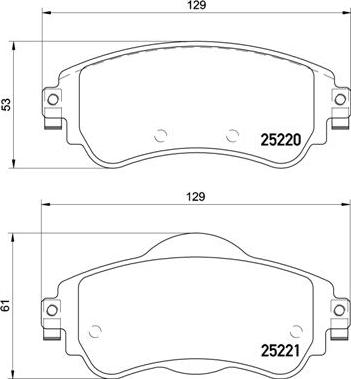 Brembo P 61 105 - Тормозные колодки, дисковые, комплект parts5.com