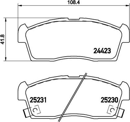 Brembo P 61 108 - Тормозные колодки, дисковые, комплект parts5.com