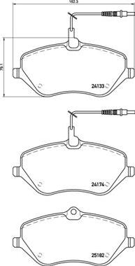 Brembo P 61 119 - Тормозные колодки, дисковые, комплект parts5.com