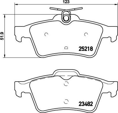 Brembo P 61 110 - Тормозные колодки, дисковые, комплект parts5.com