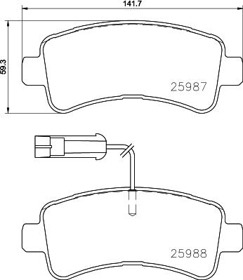 Brembo P 61 130 - Тормозные колодки, дисковые, комплект parts5.com