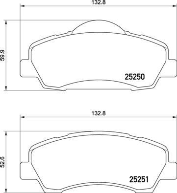 Brembo P 61 138 - Тормозные колодки, дисковые, комплект parts5.com