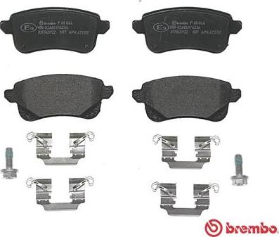 Brembo P 68 064 - Тормозные колодки, дисковые, комплект parts5.com