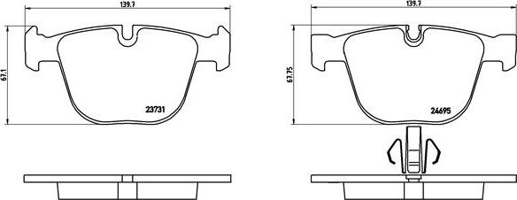 Brembo P 06 053 - Тормозные колодки, дисковые, комплект parts5.com