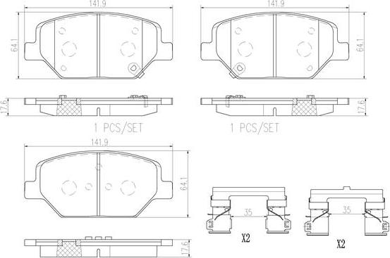 Brembo P 07 007 - Тормозные колодки, дисковые, комплект parts5.com