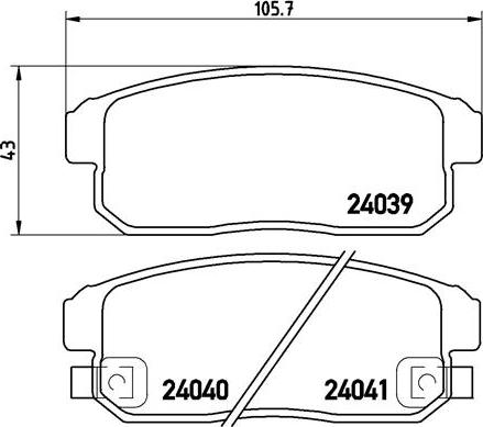 Brembo P 10 005 - Тормозные колодки, дисковые, комплект parts5.com