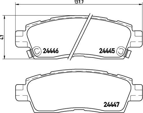 Brembo P 10 010 - Тормозные колодки, дисковые, комплект parts5.com