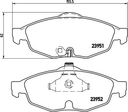 Brembo P 11 016 - Тормозные колодки, дисковые, комплект parts5.com