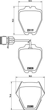 Brembo P 85 054 - Тормозные колодки, дисковые, комплект parts5.com