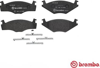 Brembo P 85 012 - Тормозные колодки, дисковые, комплект parts5.com