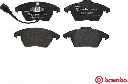 Brembo P 85 075 - Тормозные колодки, дисковые, комплект parts5.com