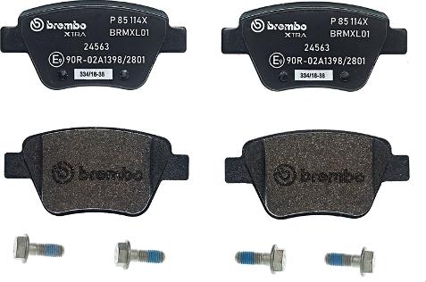 Brembo P 85 114X - Тормозные колодки, дисковые, комплект parts5.com