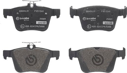 Brembo P 85 124X - Тормозные колодки, дисковые, комплект parts5.com