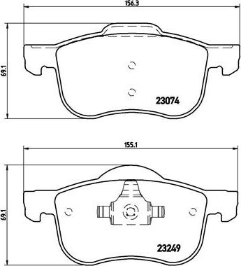 Brembo P 86 020 - Тормозные колодки, дисковые, комплект parts5.com