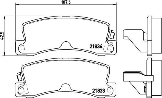 Brembo P 83 015 - Тормозные колодки, дисковые, комплект parts5.com