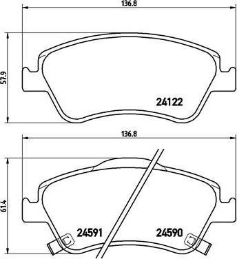 Brembo P 83 079 - Тормозные колодки, дисковые, комплект parts5.com