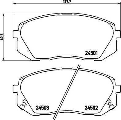 Brembo P 30 039 - Тормозные колодки, дисковые, комплект parts5.com