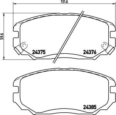 Brembo P 30 038 - Тормозные колодки, дисковые, комплект parts5.com