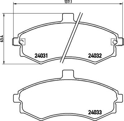 Brembo P 30 020 - Тормозные колодки, дисковые, комплект parts5.com