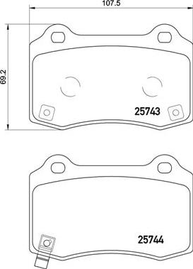 Brembo P 30 074 - Тормозные колодки, дисковые, комплект parts5.com