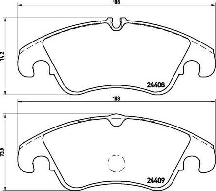 Brembo P 24 074 - Тормозные колодки, дисковые, комплект parts5.com