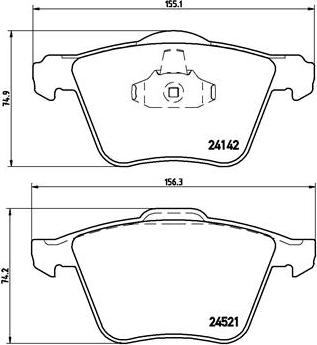 Brembo P 24 077 - Тормозные колодки, дисковые, комплект parts5.com