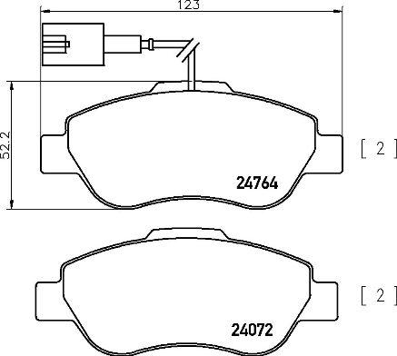 Brembo P 24 150 - Тормозные колодки, дисковые, комплект parts5.com