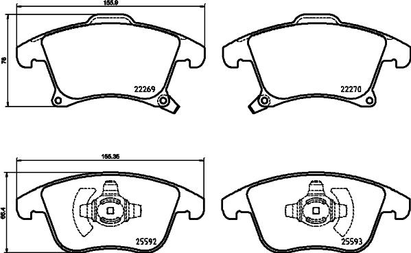 Brembo P 24 173 - Тормозные колодки, дисковые, комплект parts5.com