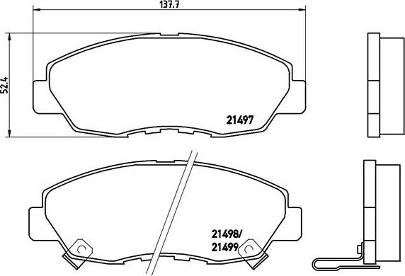 Brembo P 28 042 - Тормозные колодки, дисковые, комплект parts5.com