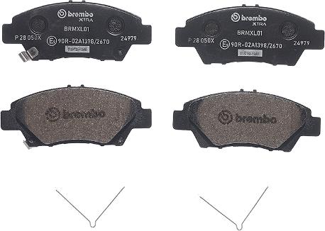 Brembo P 28 050X - Тормозные колодки, дисковые, комплект parts5.com