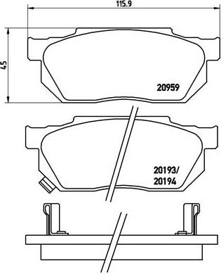 Brembo P 28 008 - Тормозные колодки, дисковые, комплект parts5.com